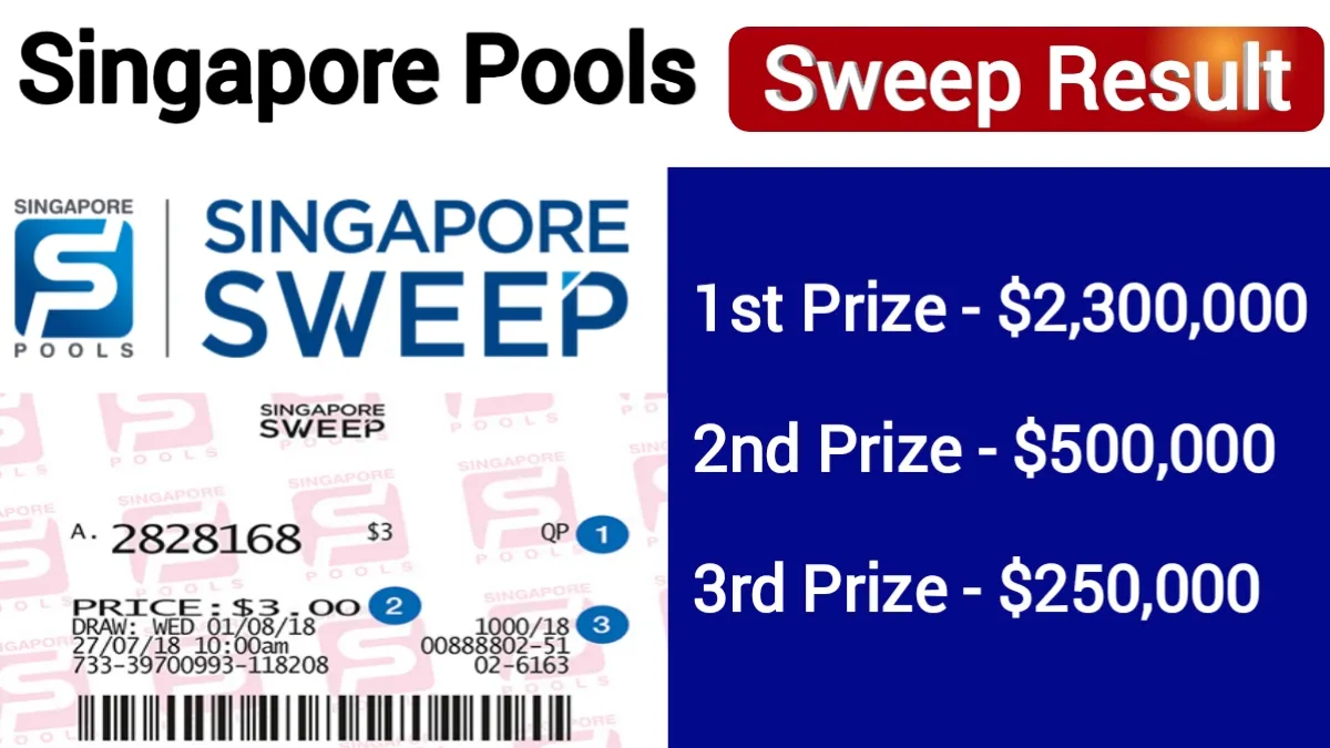 Singapore Pools Sweep Lottery Result Today